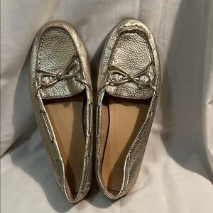 Crown & Ivy Metallic Gold Loafers